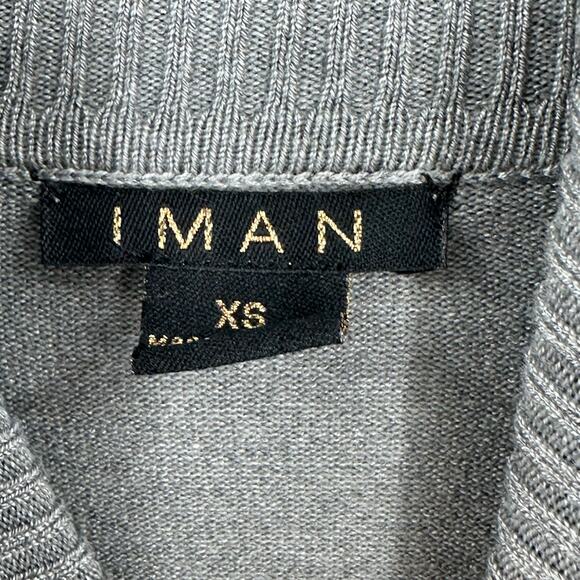 IMAN Global Chic Turtleneck Sweater w/ 3-Button Cuff Gray Grey Womens XS - Picture 5 of 8